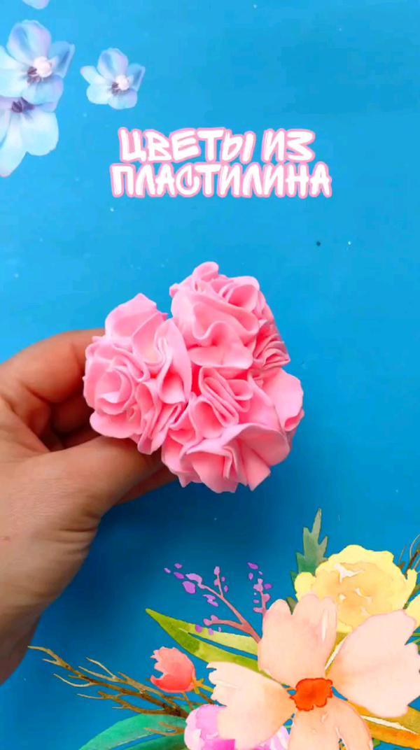 Цветы из воздушного пластилина 🌸 #diy