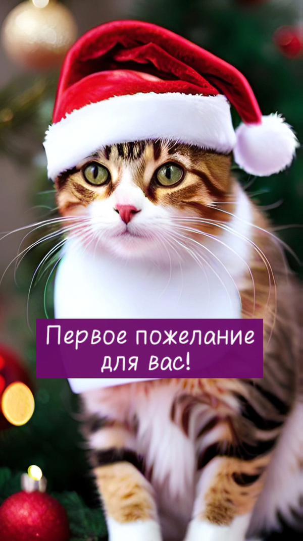 Начнем череду новогодних открыток🐱 #кот #новыйгод #открытка #пожелания