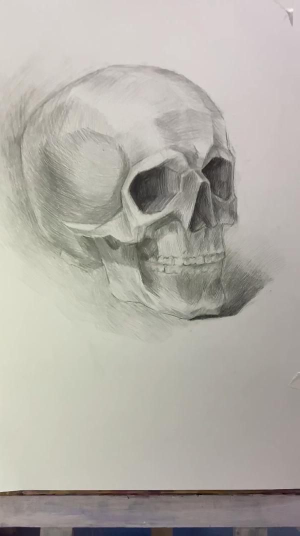 Как рисовать череп #рисование #туториал