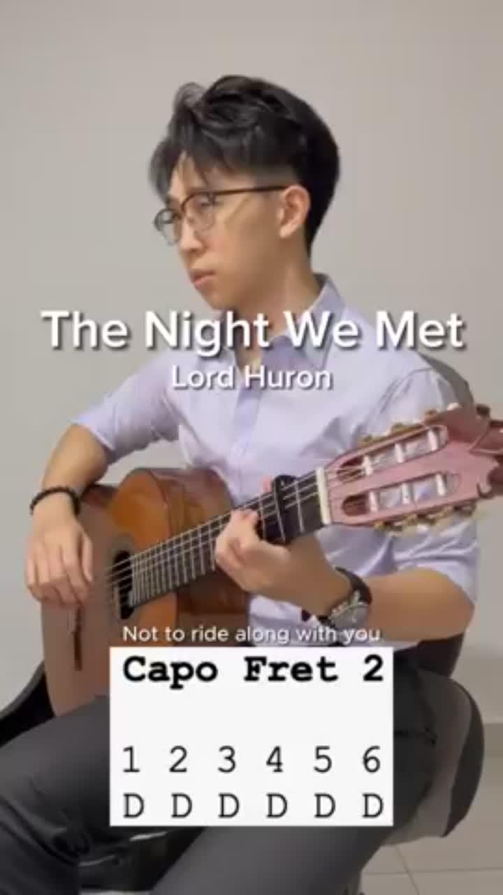 the night we met by lord huron #thenightwemet #lordhuron #guitartutorial #guitarcover #beginner #chords #guitartok