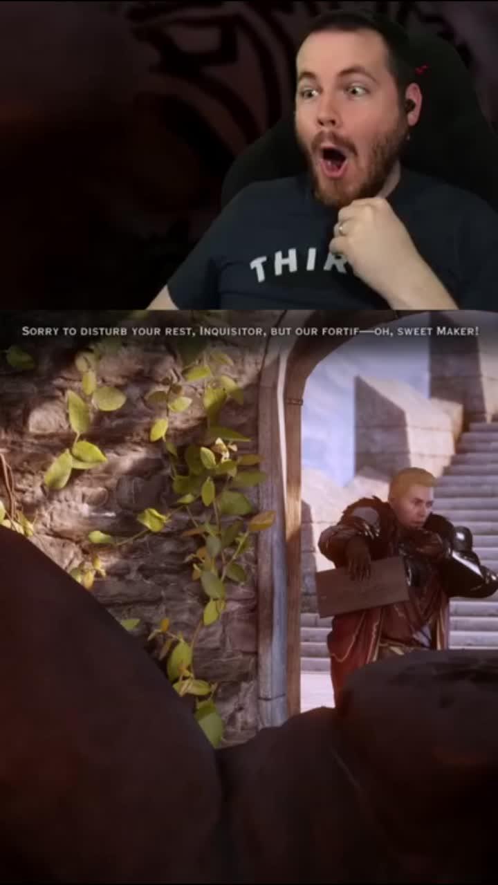 #shorts #dragonage #dragonageinquisition this is definitely one of my favorite moments in any video game ever. currently playing through the dragon age series on twitch! huge thank to my sponsors: my patreons! catch me live for more shenanigans like this: