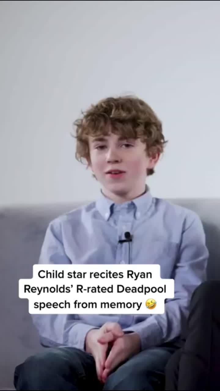 child star recites ryan reynolds’ r-rated deadpool speech subscribe to ew ►► #entertainmentweekly ew news flash brings breaking news and exclusive stories from the world of entertainment. we’re always on the pulse with the latest updates in music, tv, movie and celebrity news, and full of behind-the-scenes coverage from a-list events and