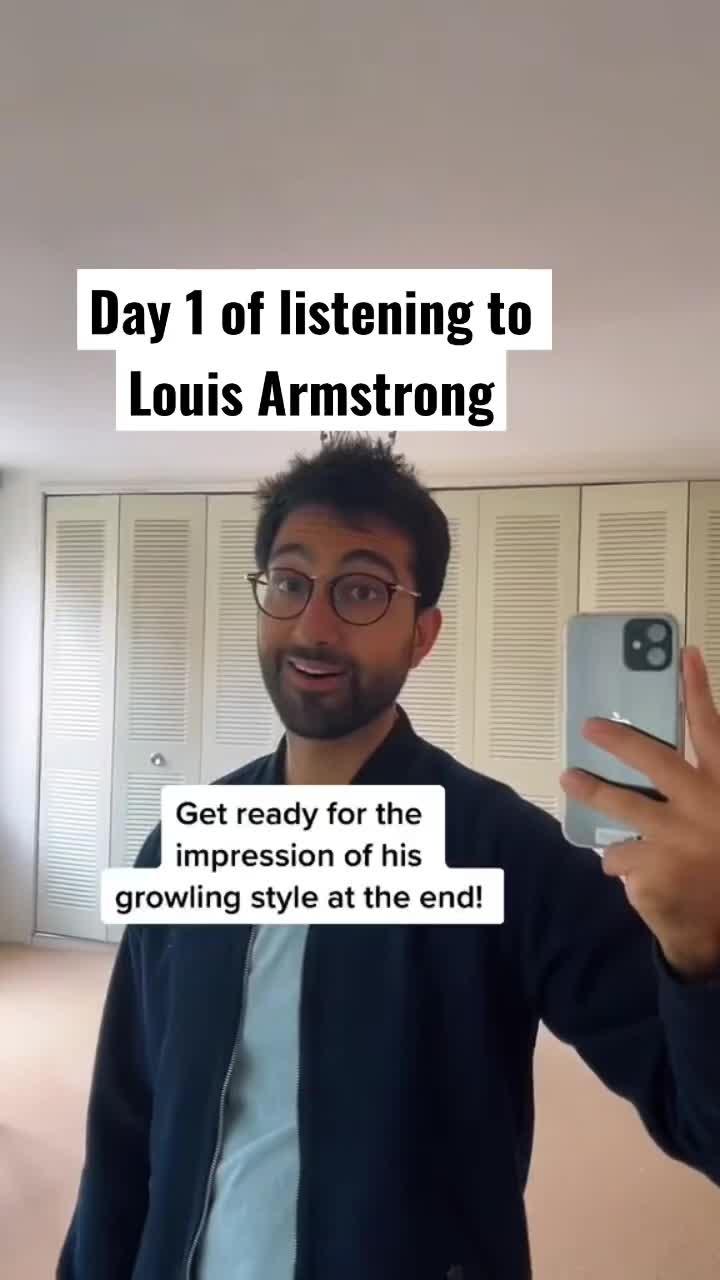 obviously i'm nowhere near louis armstrong's incredible talent, but thought i'd give it a go. truly one of the most influential artist of the 20th century #jazz #whatawonderfulworld #louisarmstrong #trumpet #lavieenrose #impression #music #impressions #song #transformation #cover