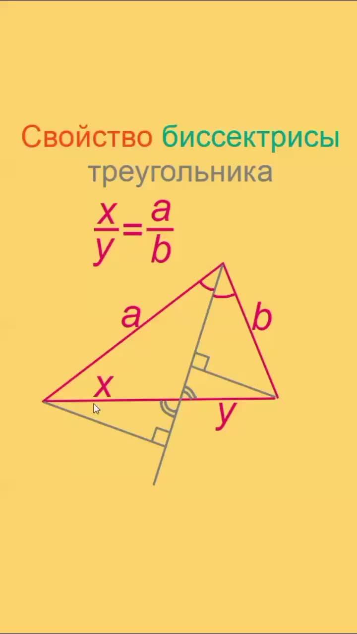 Свойство биссектрисы треугольника #Математика #Геометрия #Треугольник #Биссектриса #МыслиумГеометрия
