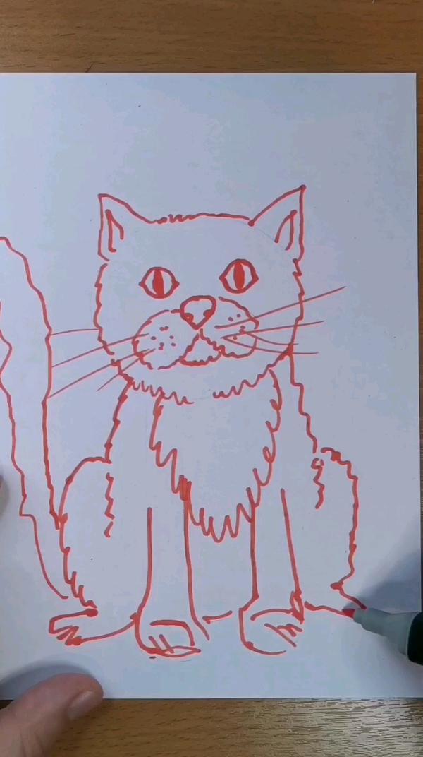 Как нарисовать кота #котик #кот #котики #рисунок