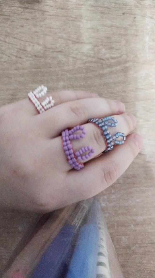 Мои кольца из бисера#бисер#бисероплетение