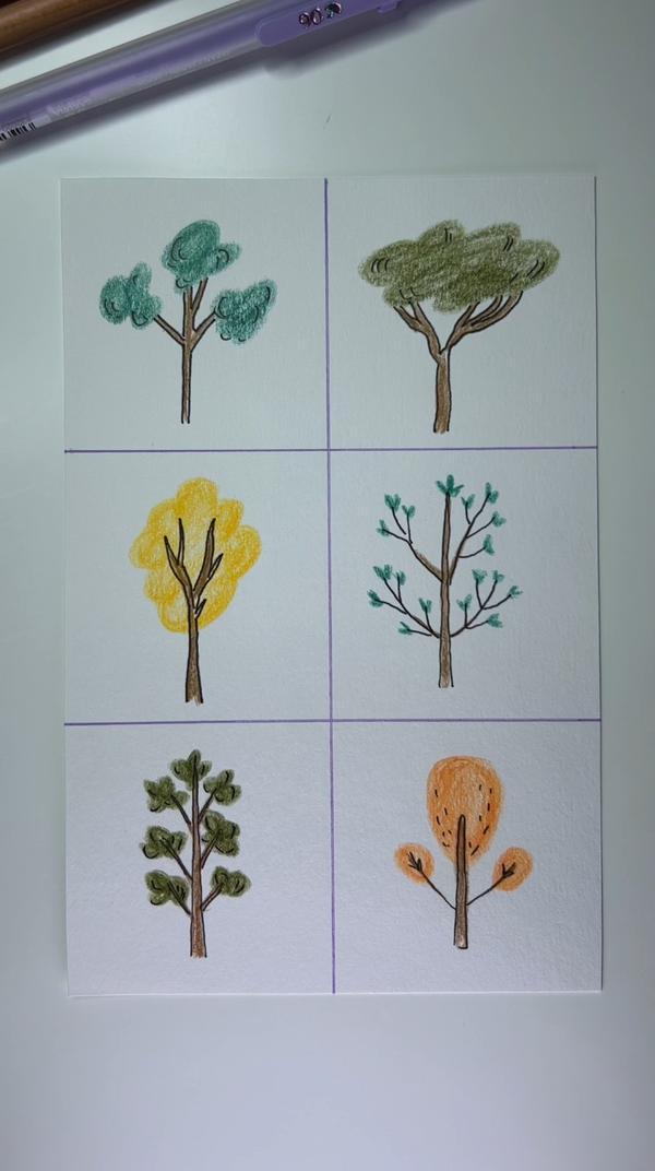 Как быстро нарисовать деревья 
#арт #рисуем #карандашами #длядетей