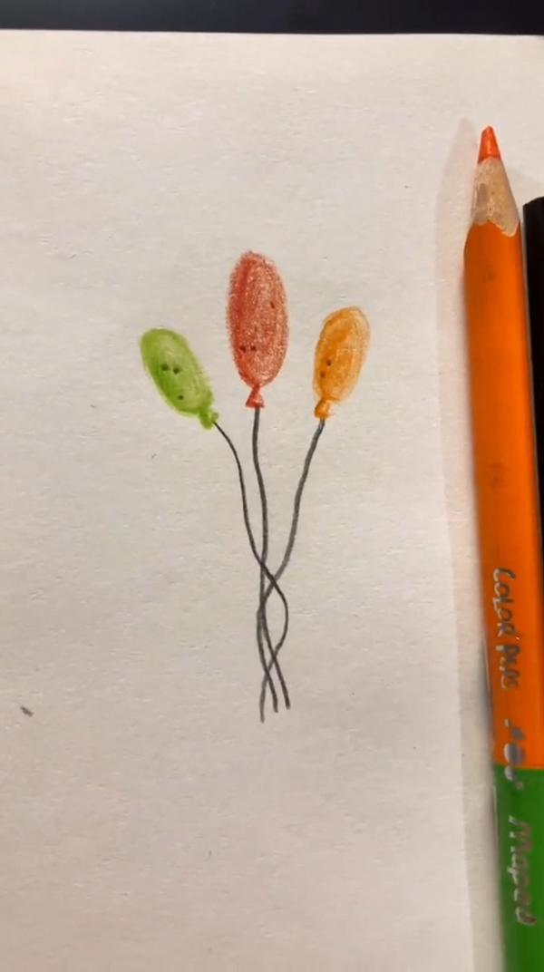 Как нарисовать шарики цветными карандашами 🎈 #рек #рекомендации #fyp #yappy